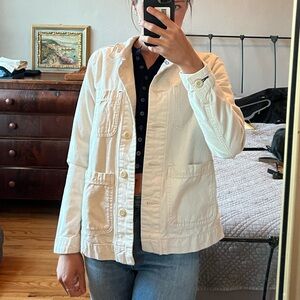 Everlane Womens The Chore Jacket Small 100% Cotton Canvas Cream